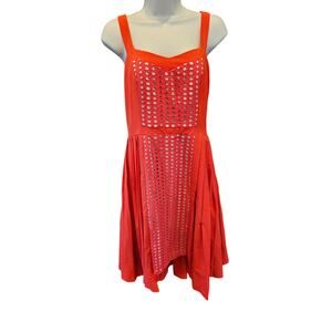 Anthropologie Weiland Neria Dress by Vessel flare sz 6 nude lined cut out EUC